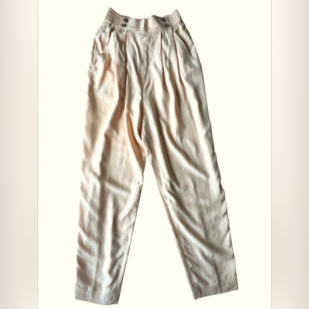Eleanor P Brenner Peach Vintage Silk Pants Size Small